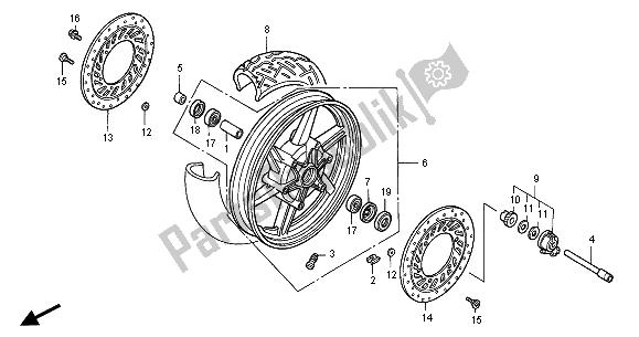 Wszystkie części do Przednie Ko? O Honda CB 750F2 2001