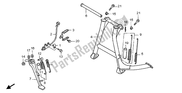 All parts for the Stand of the Honda NTV 650 1996