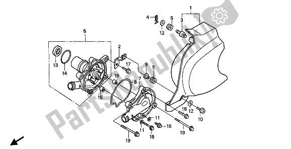 Alle onderdelen voor de Waterpomp van de Honda VT 600C 1994