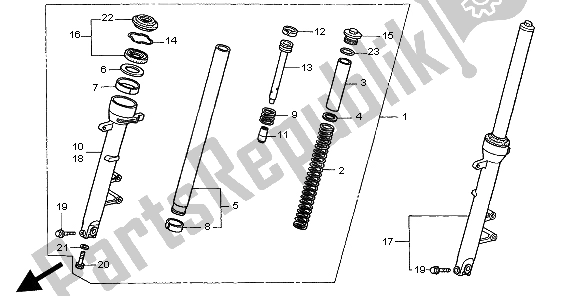 Todas as partes de Garfo Dianteiro do Honda CB 600F Hornet 1998