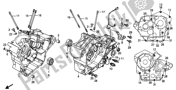 Todas las partes para Caja Del Cigüeñal de Honda VT 600C 1988