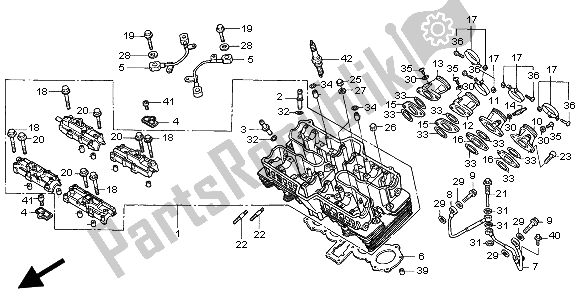 All parts for the Cylinder Head of the Honda CB 750F2 1998