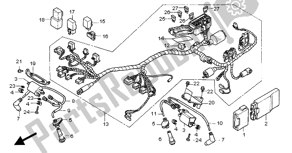 All parts for the Wire Harness & Ignition Coil of the Honda XRV 750 Africa Twin 2000