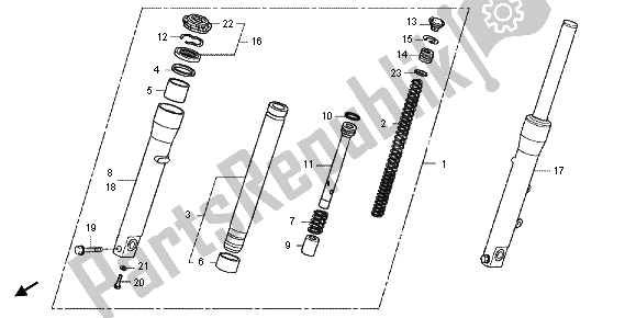 Wszystkie części do Przedni Widelec Honda SH 300 RA 2012