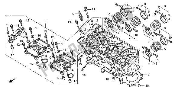 All parts for the Cylinder Head of the Honda CBF 1000 FA 2011