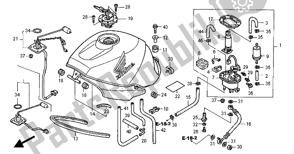 Alle onderdelen voor de Benzinetank van de Honda CBR 1100 XX 2000