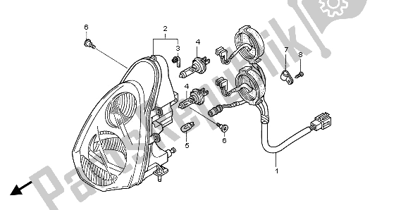 Wszystkie części do Reflektor Honda NES 150 2006
