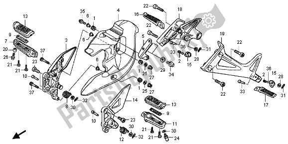 All parts for the Step of the Honda VFR 800X 2013