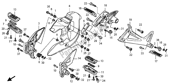 All parts for the Step of the Honda VFR 800X 2013