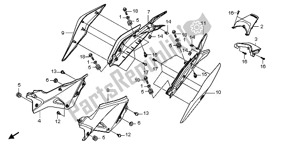 Alle onderdelen voor de Zijdeksel van de Honda CBR 125 RW 2011
