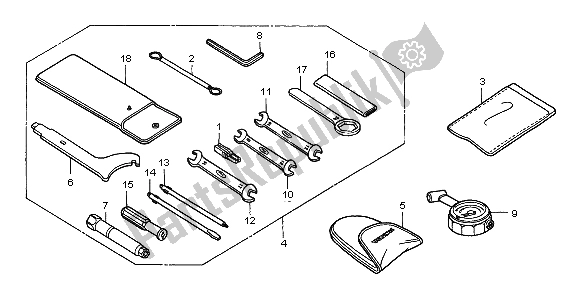 Todas as partes de Ferramentas do Honda CB 600F Hornet 2000
