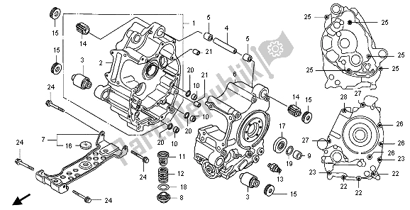 All parts for the Crankcase of the Honda FJS 400A 2009