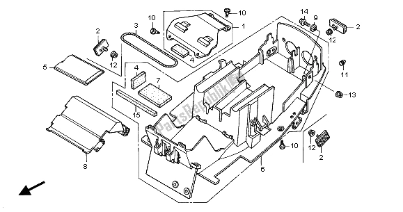 Tutte le parti per il Parafango Posteriore del Honda VTR 1000 SP 2001