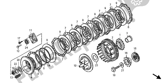 All parts for the Clutch of the Honda XL 700 VA Transalp 2011