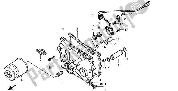 All parts for the Transmission Cover of the Honda GL 1500 SE 1995