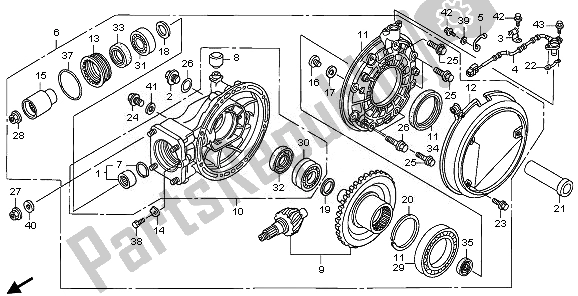 Toutes les pièces pour le Engrenage Mené Final du Honda ST 1300A 2010