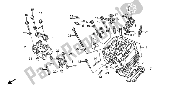 All parts for the Front Cylinder Head of the Honda NT 650V 2003