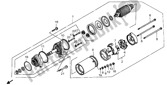 All parts for the Starting Motor of the Honda GL 1500 SE 1995