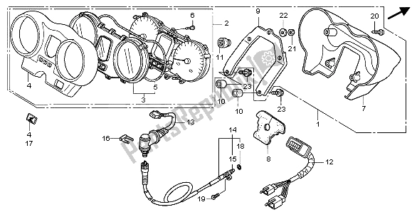 All parts for the Meter (mph) of the Honda CBF 250 2004