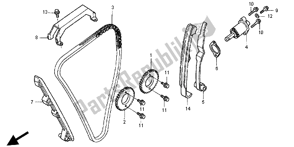 Toutes les pièces pour le Chaîne Et Tendeur De Came du Honda CB 1300X4 1998