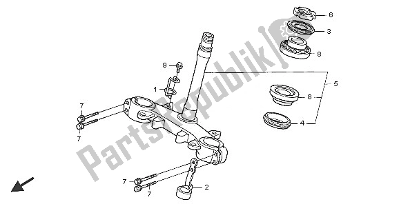 All parts for the Steering Stem of the Honda XR 125L 2005