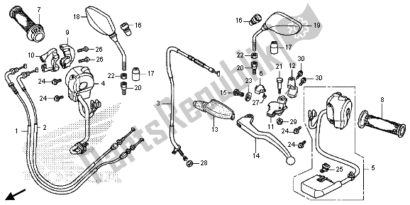 Todas las partes para Manejar Palanca E Interruptor Y Cable Y Espejo de Honda CRF 250L 2015