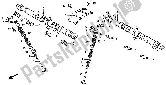 Tutte le parti per il Albero A Camme E Valvola del Honda CBR 1000F 1994