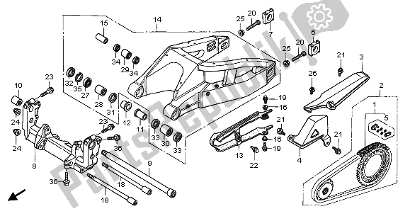 Todas las partes para Basculante de Honda CBR 900 RR 2003
