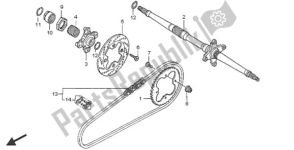 All parts for the Rear Wheel Axle & Drive Chain of the Honda TRX 400 EX Sportrax 2005