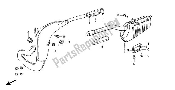 Todas las partes para Silenciador De Escape de Honda MTX 200 RW 1985