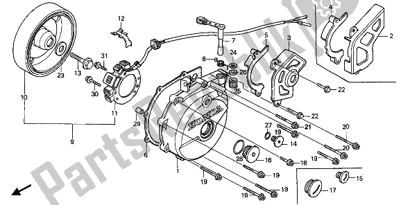 All parts for the Generator of the Honda XR 600R 1990