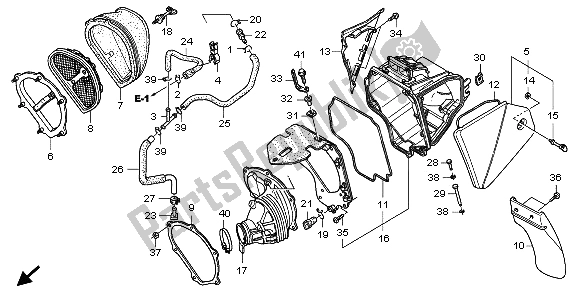 All parts for the Air Cleaner of the Honda CRF 250X 2009