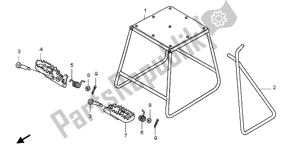 All parts for the Stand & Step of the Honda CRF 150R SW 2008