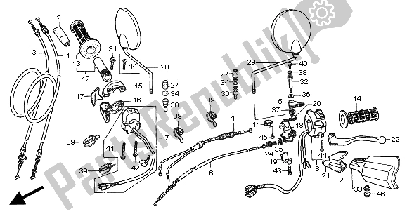 Alle onderdelen voor de Handvat Hendel & Schakelaar & Kabel van de Honda XRV 750 Africa Twin 2000