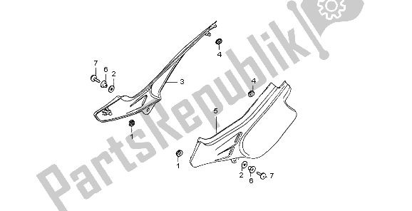 Tutte le parti per il Coperchio Laterale del Honda NX 650 1997