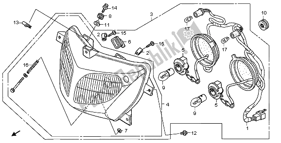 Tutte le parti per il Faro (eu) del Honda XL 125V 2006