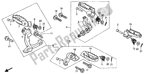 Tutte le parti per il Passo del Honda XR 250R 1989