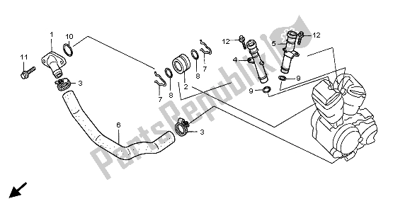 Tutte le parti per il Tubo Dell'acqua del Honda VT 750C2 1998