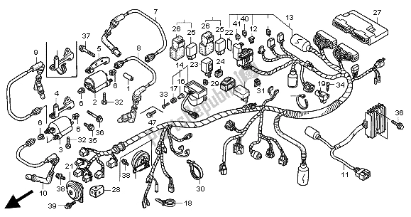 All parts for the Wire Harness of the Honda VTX 1800C 2004