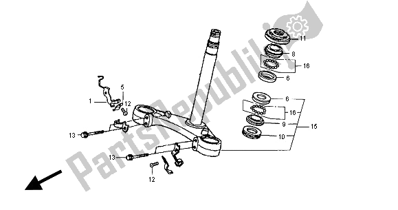 All parts for the Steering Stem of the Honda NSR 125R 2000