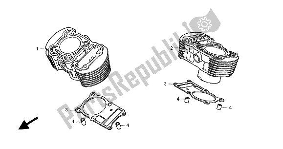 Alle onderdelen voor de Cilinder van de Honda VT 750C 2004