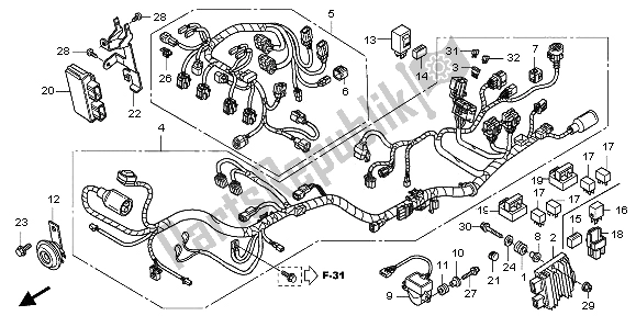 All parts for the Wire Harness of the Honda CBF 600N 2009