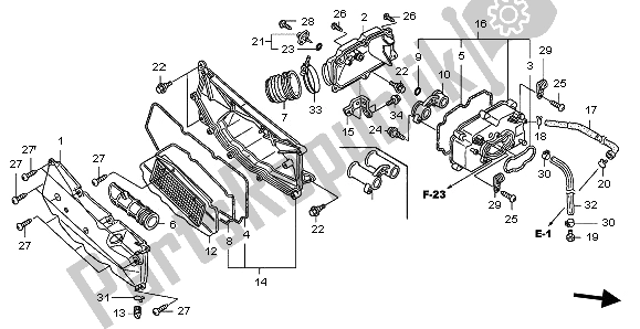 All parts for the Air Cleaner of the Honda FJS 600D 2006