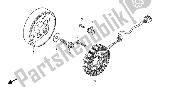 All parts for the Generator of the Honda CBF 1000A 2007