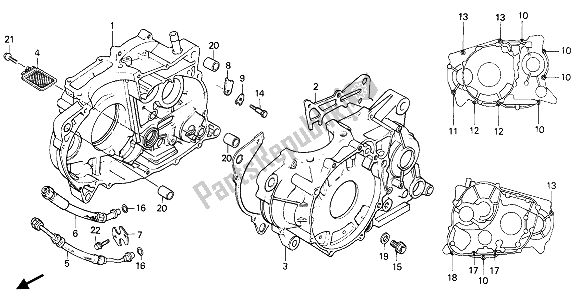 All parts for the Crankcase of the Honda NX 650 1990