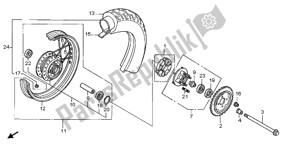 Tutte le parti per il Ruota Posteriore del Honda VT 125C 2008