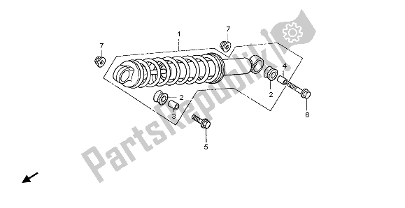 All parts for the Rear Cushion of the Honda CRF 50F 2007