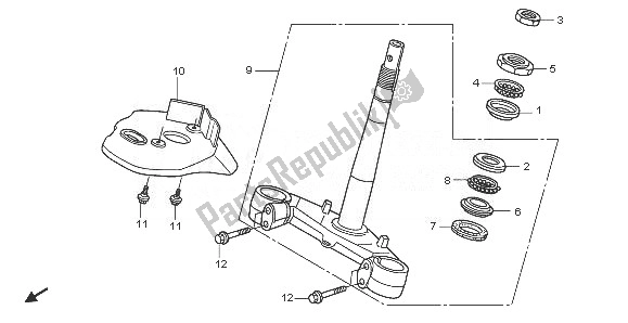 Tutte le parti per il Gambo Dello Sterzo del Honda PES 125R 2008