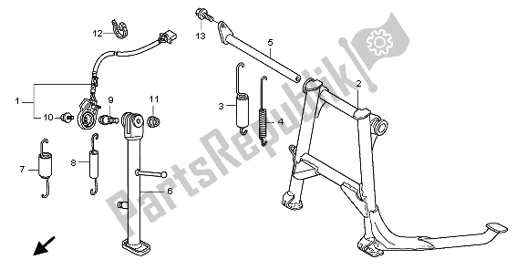 All parts for the Stand of the Honda CBF 1000T 2009