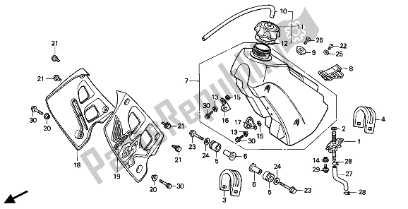 Todas las partes para Depósito De Combustible de Honda CR 125R 1991